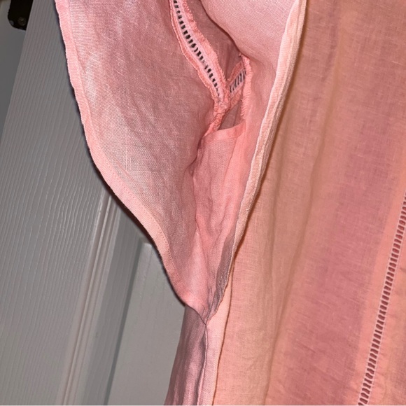 Symple NYC 100% Linen Flutter Sleeve Blouse - Picture 5 of 11